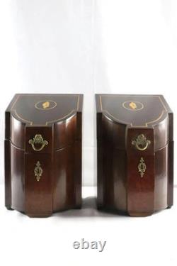 Pair of Mid 20th Century Inlaid Mahogany Knife Boxes