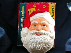 Paramount Santa Claus Plaque 3D Lighted Plastic Vintage with Box Raylite Electric