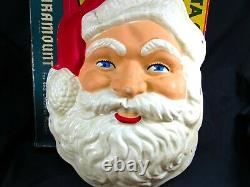 Paramount Santa Claus Plaque 3D Lighted Plastic Vintage with Box Raylite Electric