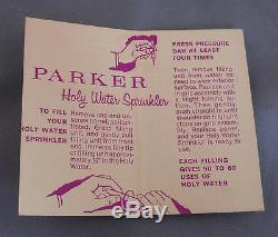 Parker Vintage Holy Water Sprinkler in original box with instructions-Gold Cap