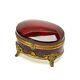 Paul Millet France For Sevres Vintage Red Gold Porcelain Jewellery Box Glazed