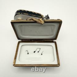Peint Main Limoges France Chamart Cat Piano Trinket Box Vintage/Antique Video