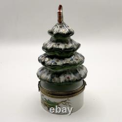 Peint Main Limoges France Chamart Christmas Trinket Box Vintage/Antique Video