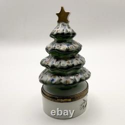 Peint Main Limoges France Chamart Christmas Trinket Box Vintage/Antique Video