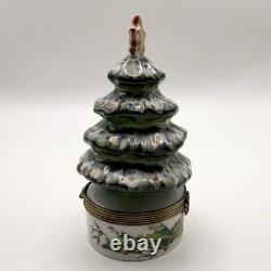 Peint Main Limoges France Chamart Christmas Trinket Box Vintage/Antique Video
