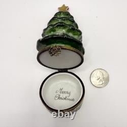 Peint Main Limoges France Chamart Christmas Trinket Box Vintage/Antique Video