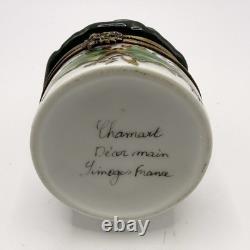 Peint Main Limoges France Chamart Christmas Trinket Box Vintage/Antique Video