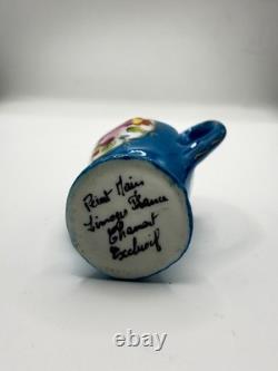 Peint Main Limoges France Chamart Floral Tea Kettle Trinket Box Vintage/Antique