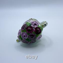 Peint Main Limoges France Chamart Flowers Teapot Trinket Box Vintage Antique