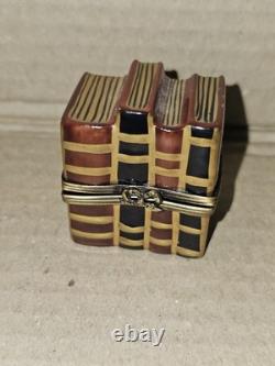 Peint Main Limoges Poseies Books Trinket Box- Vintage Hand Painted Poetry Books