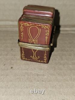 Peint Main Limoges Poseies Books Trinket Box- Vintage Hand Painted Poetry Books