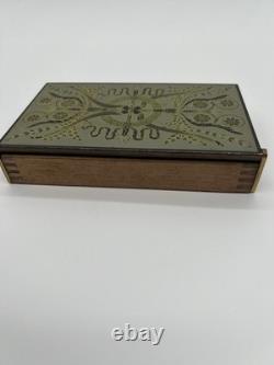 Piero Fornesitti Vintage Wooden Trinket Box With Brass Hardware, Italian MCM