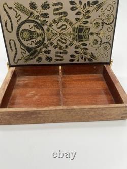 Piero Fornesitti Vintage Wooden Trinket Box With Brass Hardware, Italian MCM