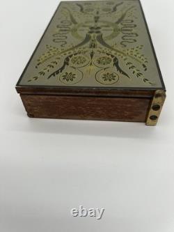 Piero Fornesitti Vintage Wooden Trinket Box With Brass Hardware, Italian MCM