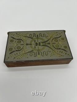 Piero Fornesitti Vintage Wooden Trinket Box With Brass Hardware, Italian MCM