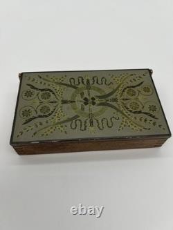 Piero Fornesitti Vintage Wooden Trinket Box With Brass Hardware, Italian MCM