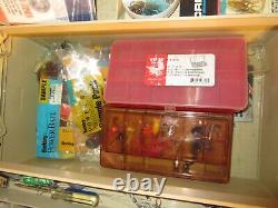 Plano 8606 Tackle Box Loaded Vintage Fishing Lures Tackle Flies Spinners & More