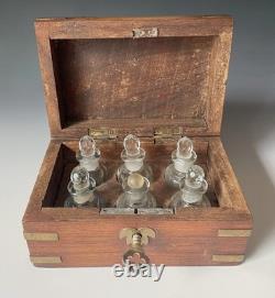 RARE Antique Victorian Era Indian 1900s Inlaid Wooden Perfume Bottle Lock Box
