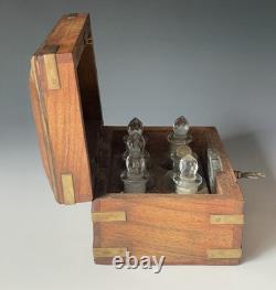 RARE Antique Victorian Era Indian 1900s Inlaid Wooden Perfume Bottle Lock Box