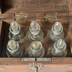 RARE Antique Victorian Era Indian 1900s Inlaid Wooden Perfume Bottle Lock Box