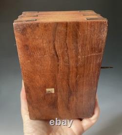 RARE Antique Victorian Era Indian 1900s Inlaid Wooden Perfume Bottle Lock Box