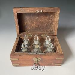 RARE Antique Victorian Era Indian 1900s Inlaid Wooden Perfume Bottle Lock Box