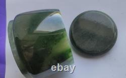 RARE BEAUTIFUL Vintage Box from USSR, NATURAL jade stone, 6t