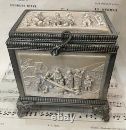RARE Large Antique French Petrifying Well Jewelry Box c1900