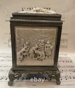 RARE Large Antique French Petrifying Well Jewelry Box c1900