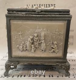 RARE Large Antique French Petrifying Well Jewelry Box c1900