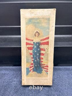 RARE RARE Vintage Early 1900's Patrotic Box withOld Ephemera Envelopes Found Insid