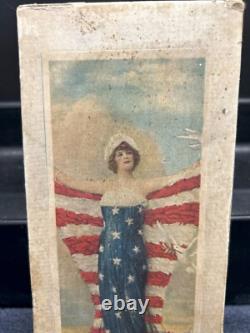 RARE RARE Vintage Early 1900's Patrotic Box withOld Ephemera Envelopes Found Insid
