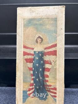 RARE RARE Vintage Early 1900's Patrotic Box withOld Ephemera Envelopes Found Insid