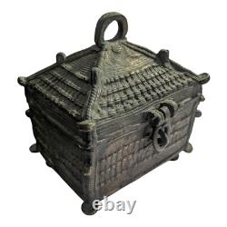 Rare 1800's Old Vintage Antique Brass Fine Engraved Unique Beautiful Jewelry Box