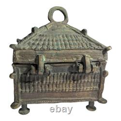 Rare 1800's Old Vintage Antique Brass Fine Engraved Unique Beautiful Jewelry Box