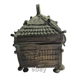 Rare 1800's Old Vintage Antique Brass Fine Engraved Unique Beautiful Jewelry Box