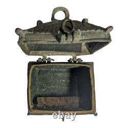 Rare 1800's Old Vintage Antique Brass Fine Engraved Unique Beautiful Jewelry Box