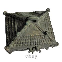 Rare 1800's Old Vintage Antique Brass Fine Engraved Unique Beautiful Jewelry Box