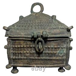 Rare 1800's Old Vintage Antique Brass Fine Engraved Unique Beautiful Jewelry Box