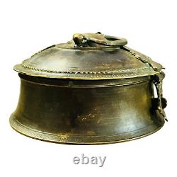 Rare 1900's Old Vintage Antique Brass Fine Engraved Unique Beautiful Jewelry Box