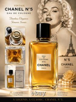 Rare Vintage CHANEL No. 5 Eau de Cologne Paris Gold Foil Sealed with Original Box