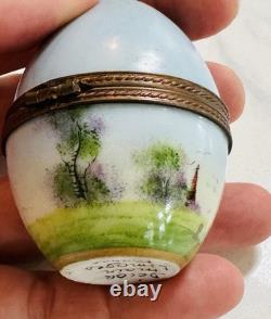 Rare Vintage HOT AIR BALLOON Trinket Box LIMOGES Peint A Main