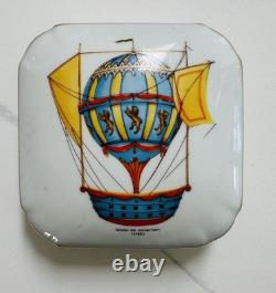 Rare Vintage HOT BALLOON Trinket Box LIMOGES Peint A Main