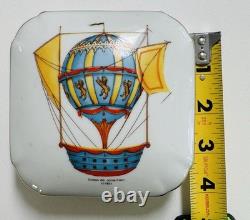 Rare Vintage HOT BALLOON Trinket Box LIMOGES Peint A Main
