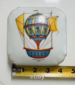 Rare Vintage HOT BALLOON Trinket Box LIMOGES Peint A Main