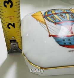 Rare Vintage HOT BALLOON Trinket Box LIMOGES Peint A Main