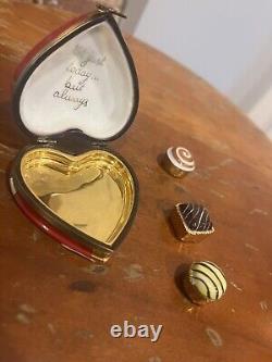 Rare Vintage Hand Painted Limoges Heart Trinket Box with Candies I Love You