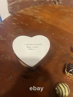 Rare Vintage Hand Painted Limoges Heart Trinket Box with Candies I Love You