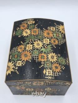 Rare Vintage Handmade Portuguese Straw Marquetry Floral Jewelry Trinket Box