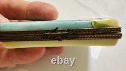 Rare Vintage ISLAND HOPPING WithTICKET Trinket Box LIMOGES Peint A Main